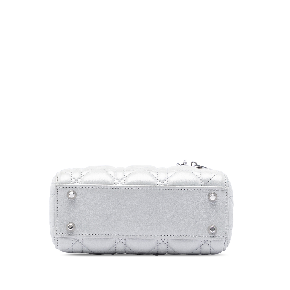 Pre-Loved Dior Mini Iridescent Lambskin Cannage Lady Dior - Picture 3 of 7